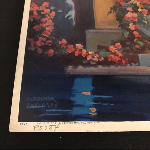 Vintage Vladimir Pavlosky Romantic Grecian Art Nouveau, “Blissful Reveries”Print - Picture 4 of 6